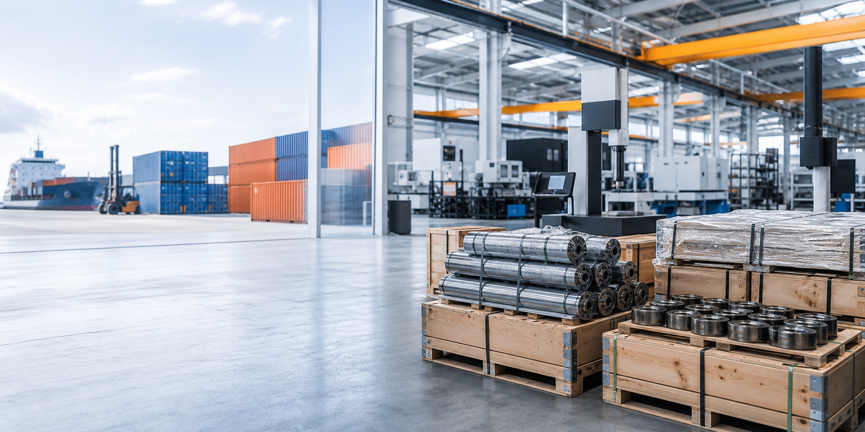 Factory floor and export packaging
